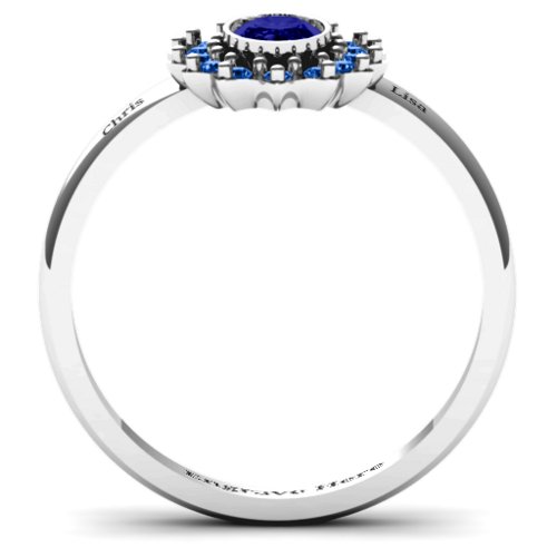 Starburst Ring – Sterling Silver with Blue Sapphire and Fancy Blue Premium Zirconia
