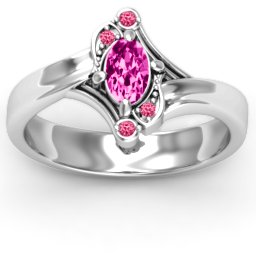 Fancy Oval Asymmetrical Ring