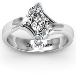 Fancy Oval Asymmetrical Ring