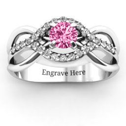 Fancy Woven Ring in 10K Solid White Gold