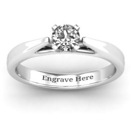 Ski Tip Solitaire Ring