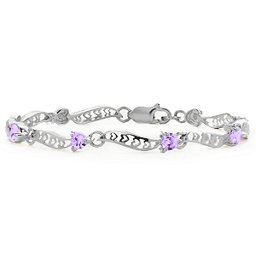 Embedded Hearts 1-8 Stones Bracelet