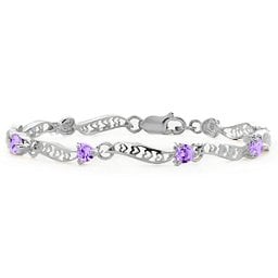 Embedded Hearts 1-8 Stones Bracelet