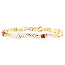 Embedded Hearts 1-8 Stones Bracelet
