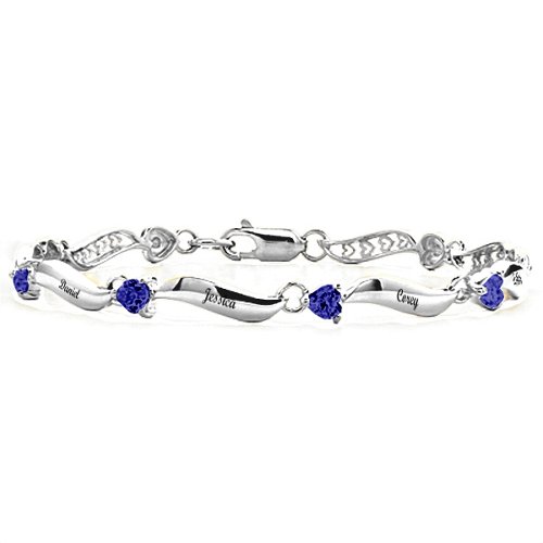 Engraved Bracelet with 1-8 Stones