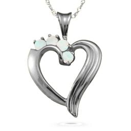 Elegant 2-6 Stones Heart Pendant