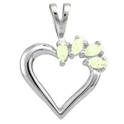 Heart Pendant with 2-7 Marquise