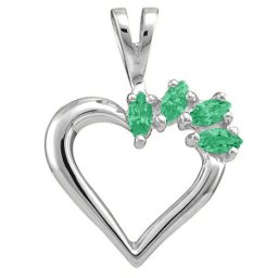 Heart Pendant with 2-7 Marquise