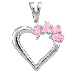 Heart Pendant with 2-7 Marquise