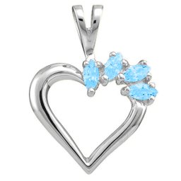 Heart Pendant with 2-7 Marquise