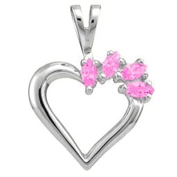 Heart Pendant with 2-7 Marquise
