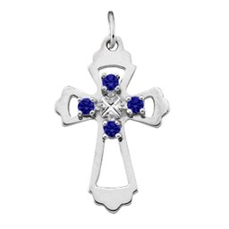 "Seraphim" Angel Birthstone Cross Pendant