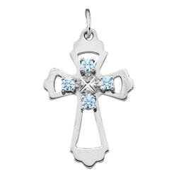"Seraphim" Angel Birthstone Cross Pendant