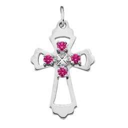 "Seraphim" Angel Birthstone Cross Pendant