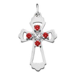 "Seraphim" Angel Birthstone Cross Pendant