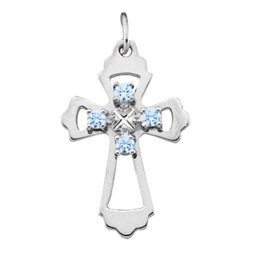 "Seraphim" Angel Birthstone Cross Pendant