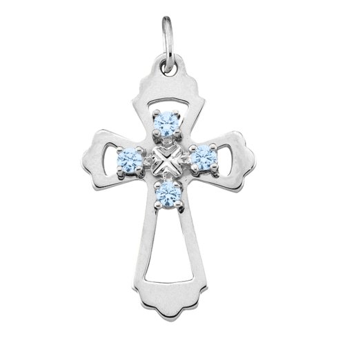"Seraphim" Angel Birthstone Cross Pendant