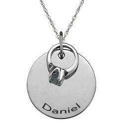 "Petit" Ring on Engraved Charm Pendant