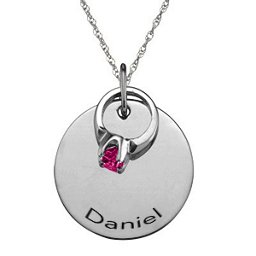 "Petit" Ring on Engraved Charm Pendant