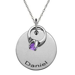 "Petit" Ring on Engraved Charm Pendant