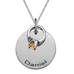 "Petit" Ring on Engraved Charm Pendant