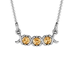 2-5 Stone Hugs and Kisses XOXO Pendant