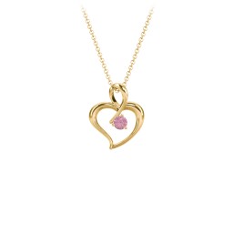 Twist Petit Heart Pendant in 18K Gold Plated Silver with Pink Tourmaline