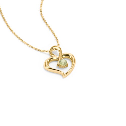 Twist Petit Heart Pendant – 18K Gold Plated Silver with Peridot