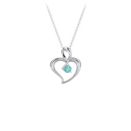 Twist Petit Heart Pendant in 925 Sterling Silver with Mint Premium Zirconia