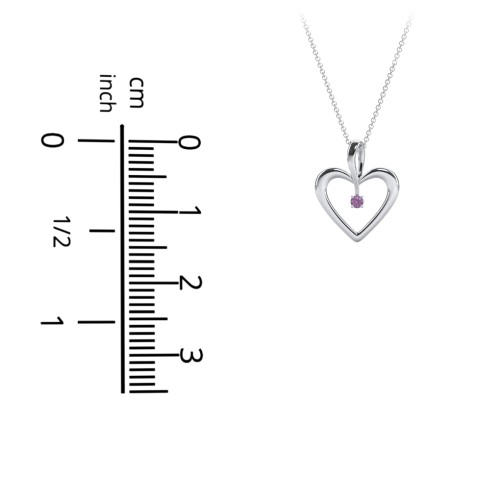 Single Stone Heart Pendant – Sterling Silver with Emerald