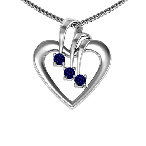 Triple Stone Heart Pendant