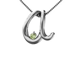 A to Z Initial Pendant with Birthstone