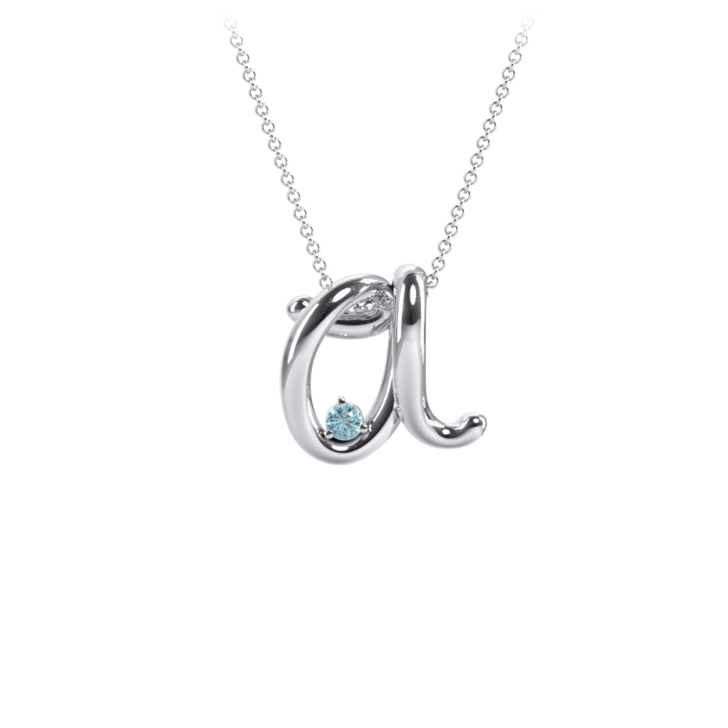 A to Z Initial Pendant with Birthstone