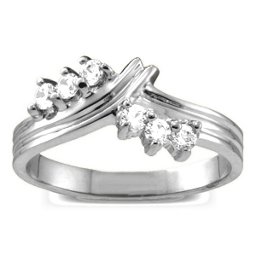 Grooved Collage 3-8 Stones Ring