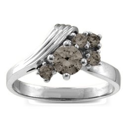 Grooved Wave 2-9 Gemstones Ring