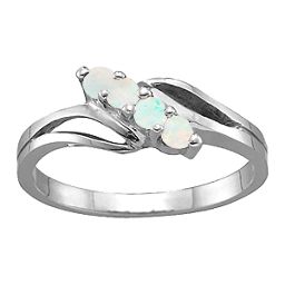 Diagonal Gemstone Branch Ring