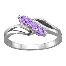 Diagonal Gemstone Branch Ring