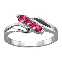 Diagonal Gemstone Branch Ring