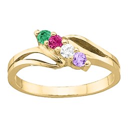 Diagonal Gemstone Branch Ring