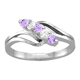 Diagonal Gemstone Branch Ring