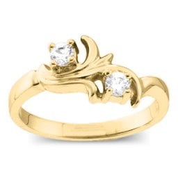 "Nouveau" Flame 2-6 Gemstones Ring