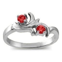 "Nouveau" Flame 2-6 Gemstones Ring