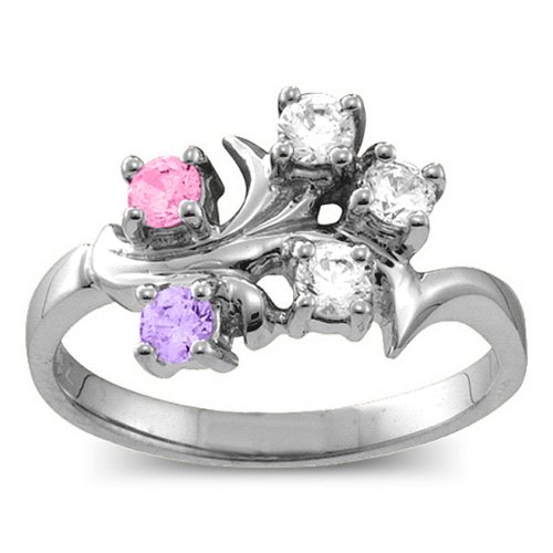 "Nouveau" Flame 2-6 Gemstones Ring