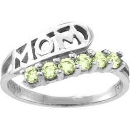"Cherish" MOM Cut-out 2-6 Stones Ring
