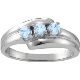 "Reverie" Angled 2-6 Stones Ring