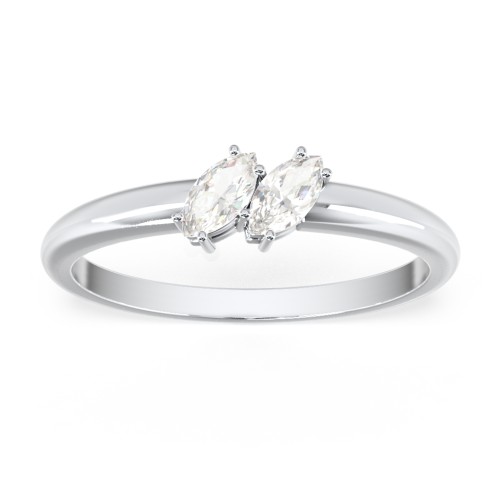 2 Stone Marquise Ring – Sterling Silver with Cubic Zirconia