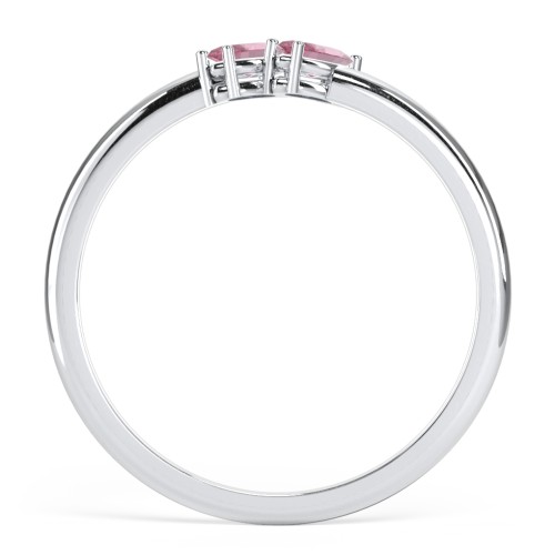 2 Stone Marquise Ring – Sterling Silver with Pink Tourmaline