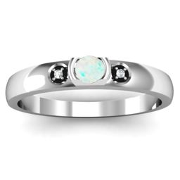 Open Bezel Cut Ring with Accents Stones