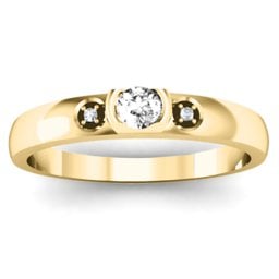 Open Bezel Cut Ring with Accents Stones