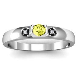Open Bezel Cut Ring with Accents Stones